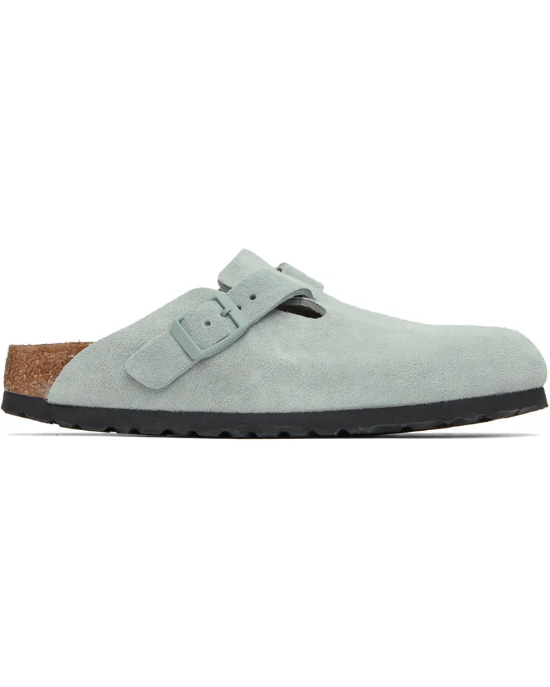 Birkenstock Gray Narrow Boston Soft Footbed Slip-on Loafers Pure