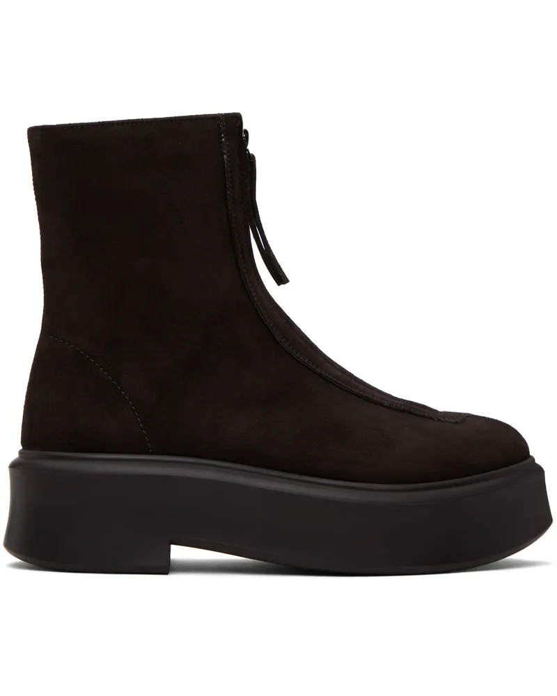 The Row Brown Zipped I Boots Dark