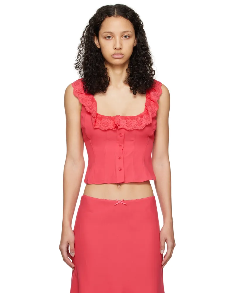 GUIZIO Pink Paloma Top Fatale
