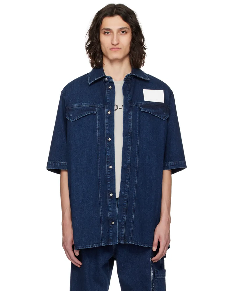 ACW* Indigo Printed Denim Shirt Indigo