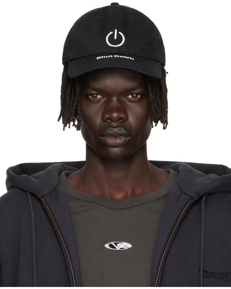 VETEMENTS Black 'Shut Down' Cap Black