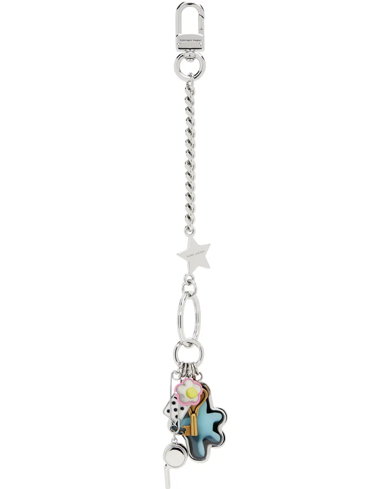 Marc Jacobs Silver 'The Sticker Bag Charm' Keychain 042