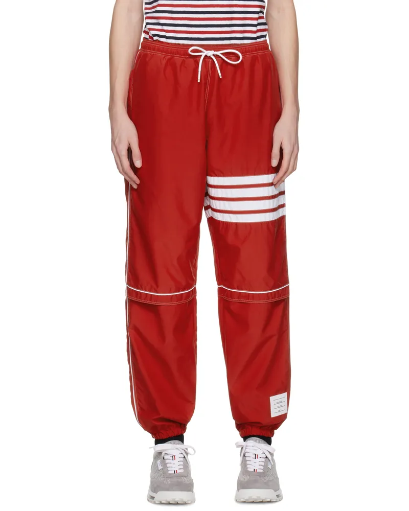 Thom Browne Red Ripstop 4-Bar Track Pants 600