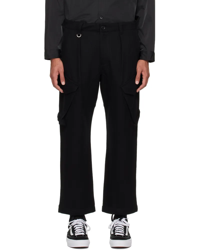 SOPHNET. Black Gusset Cargo Pants Black