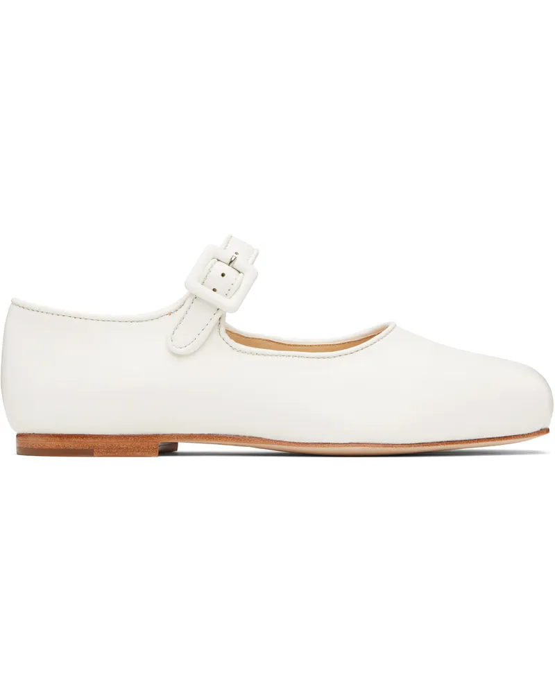 Sandy Liang White Mary Jane Pointe Ballerina Flats White