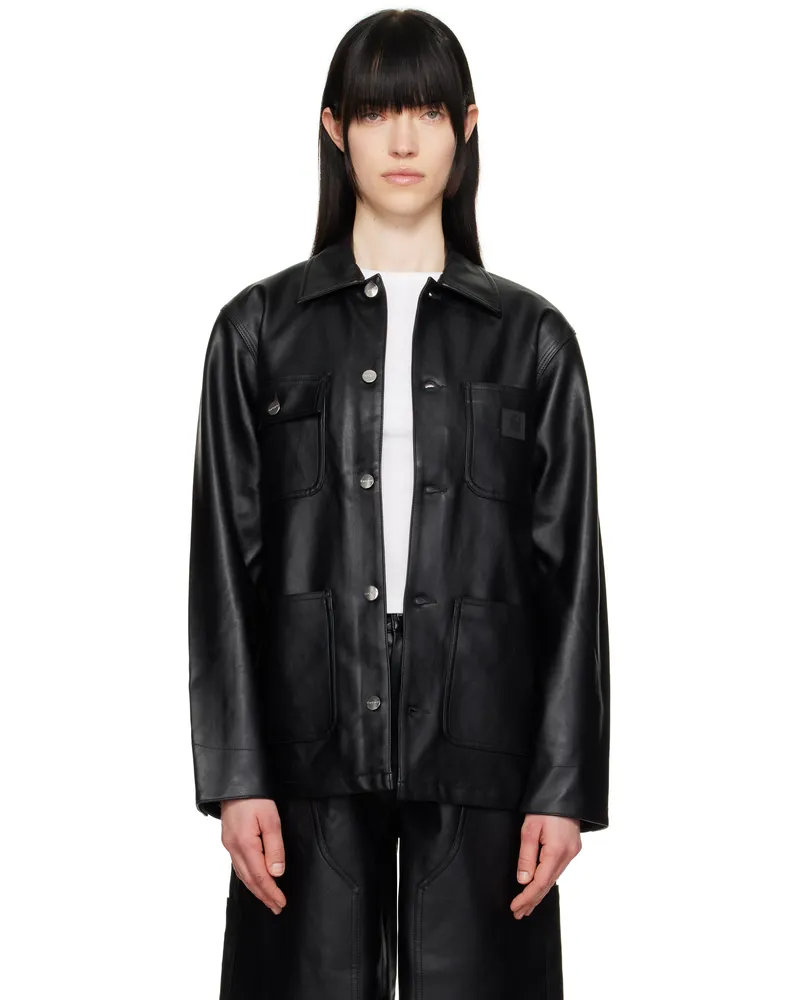 Carhartt WIP Black Michigan Faux-Leather Jacket Black