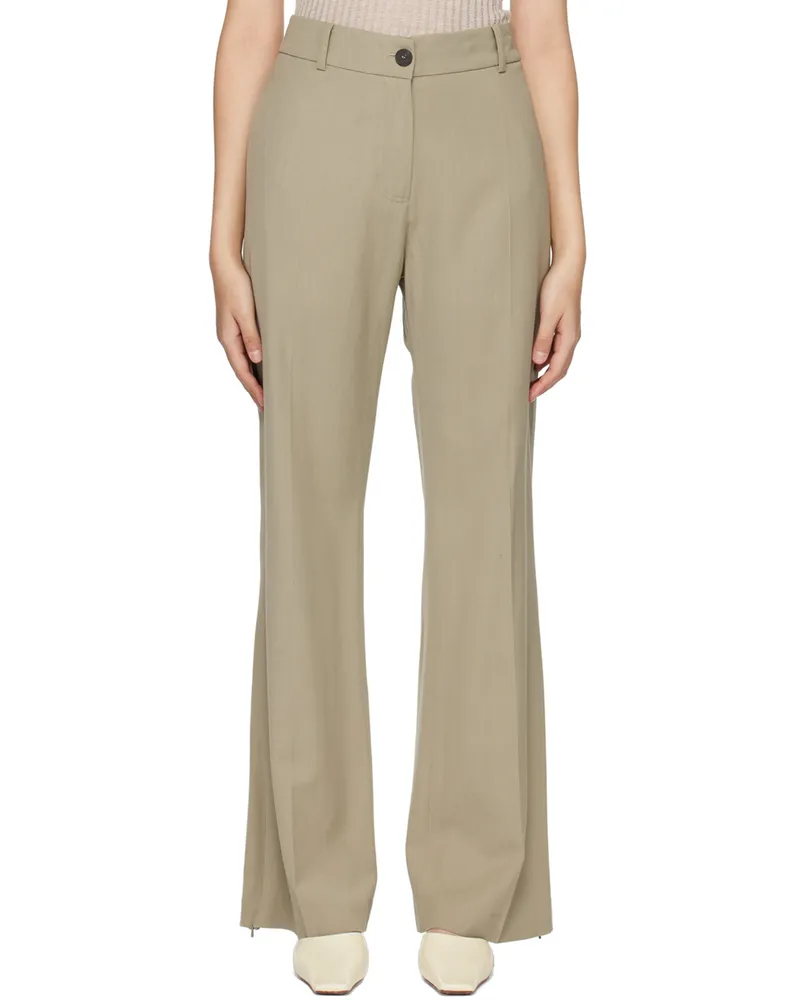 Studio Nicholson Khaki Rie Trousers Pea