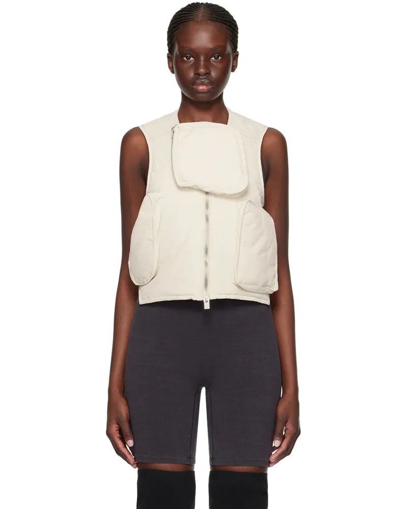 Heliot Emil Off-White Pooled Vest Stone