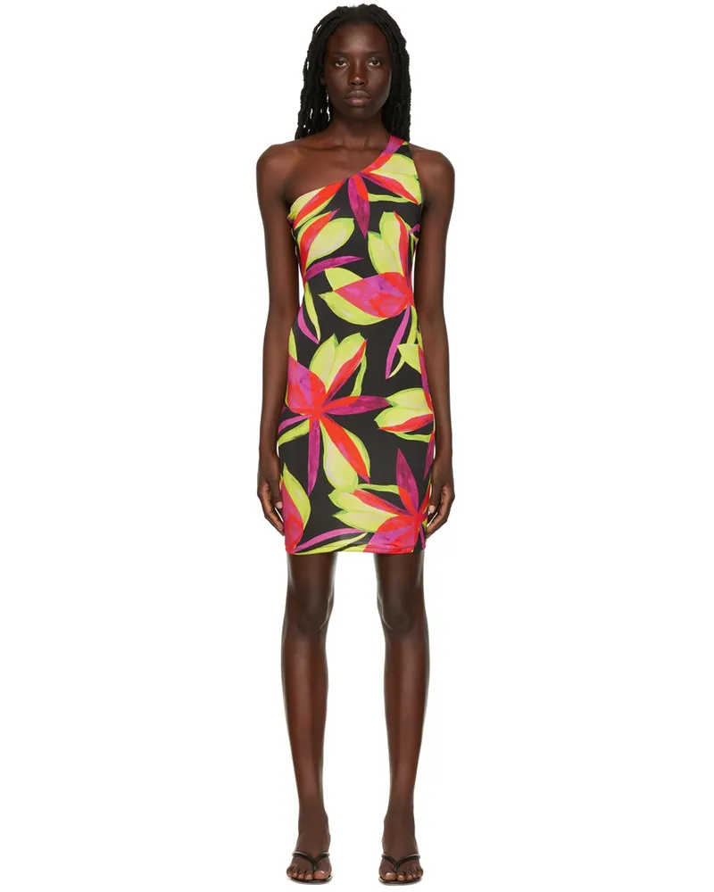 Louisa Ballou Pink Plunge Minidress Electric