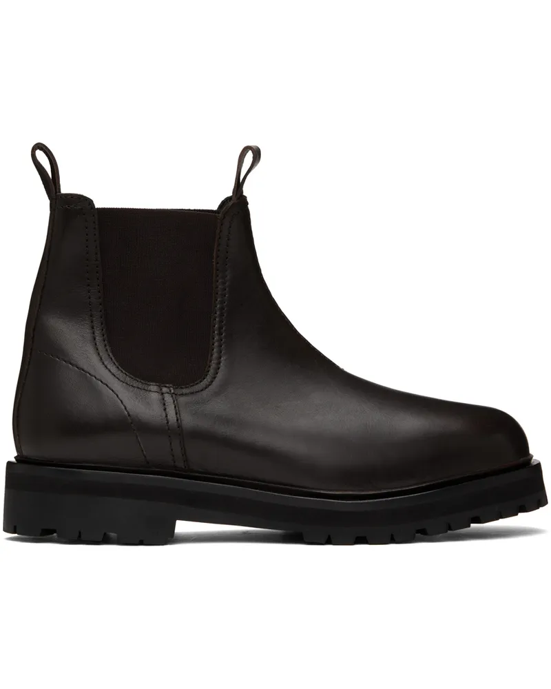 Studio Nicholson Brown Kick Chelsea Boots Caffe