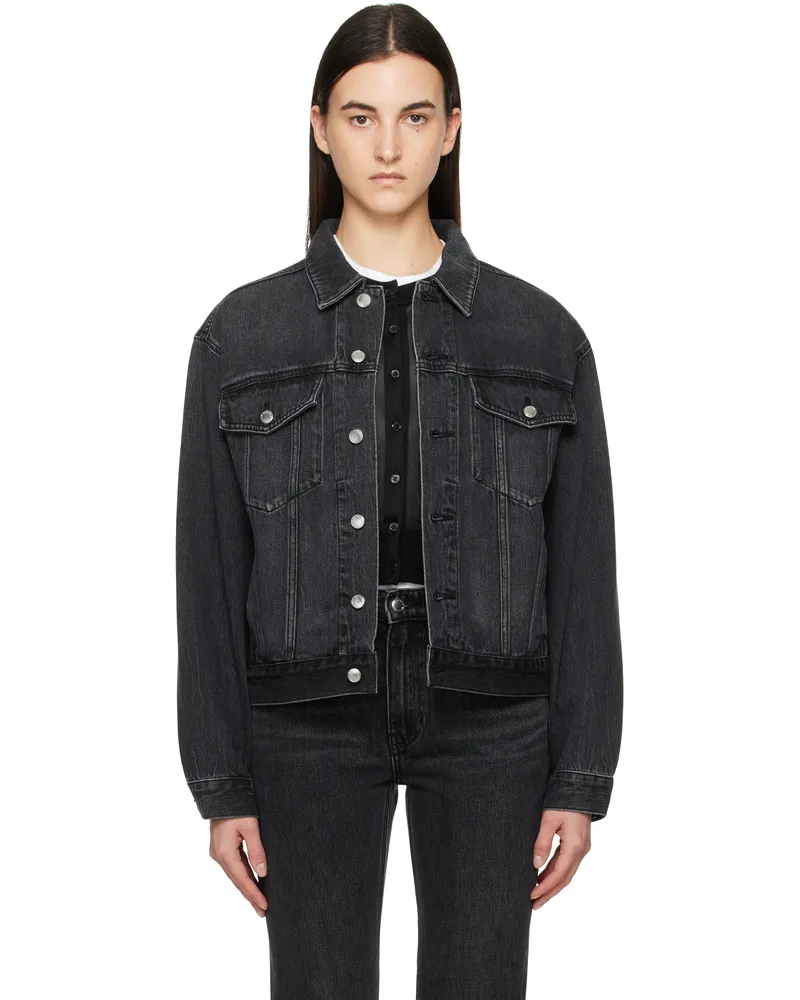 Alexander Wang Gray Oversize Trucker Denim Jacket Grey
