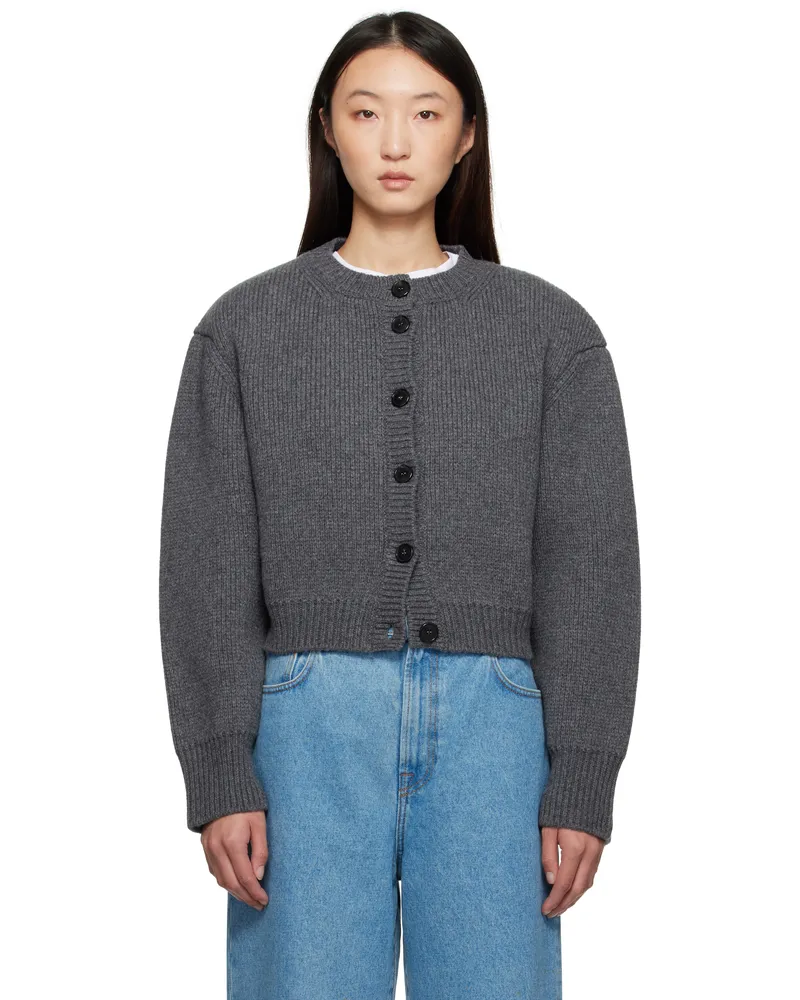 Róhe Gray Statement Shoulder Cardigan 030_301