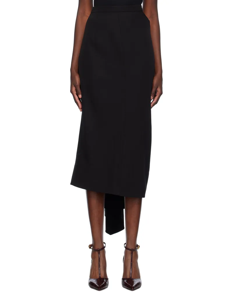 Erdem Black Draped Midi Skirt Black