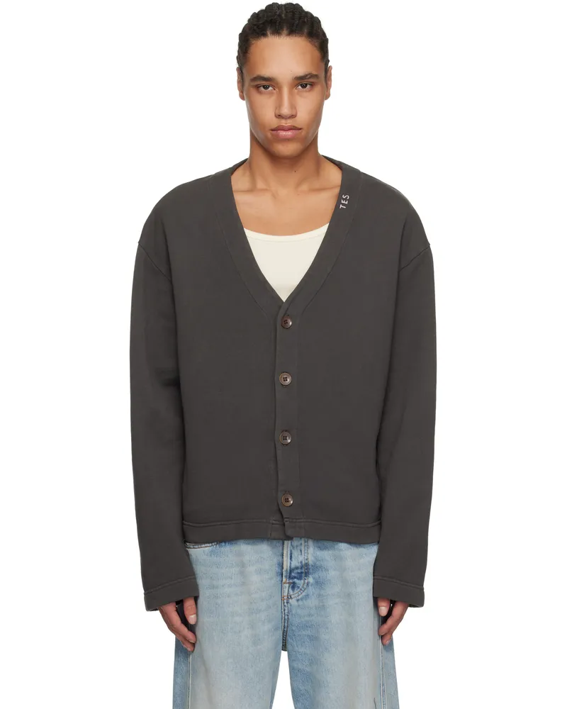 The Elder Statesman Gray Daily Cardigan Coal