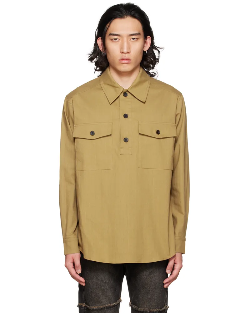 DRAE SSENSE Exclusive Beige Patch Pocket Polo Beige