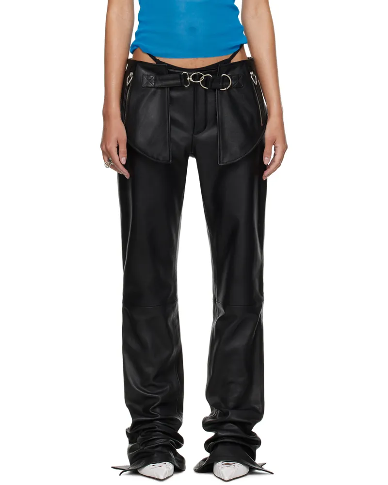Jean Paul Gaultier Black Shayne Oliver Edition Leather Pants 00