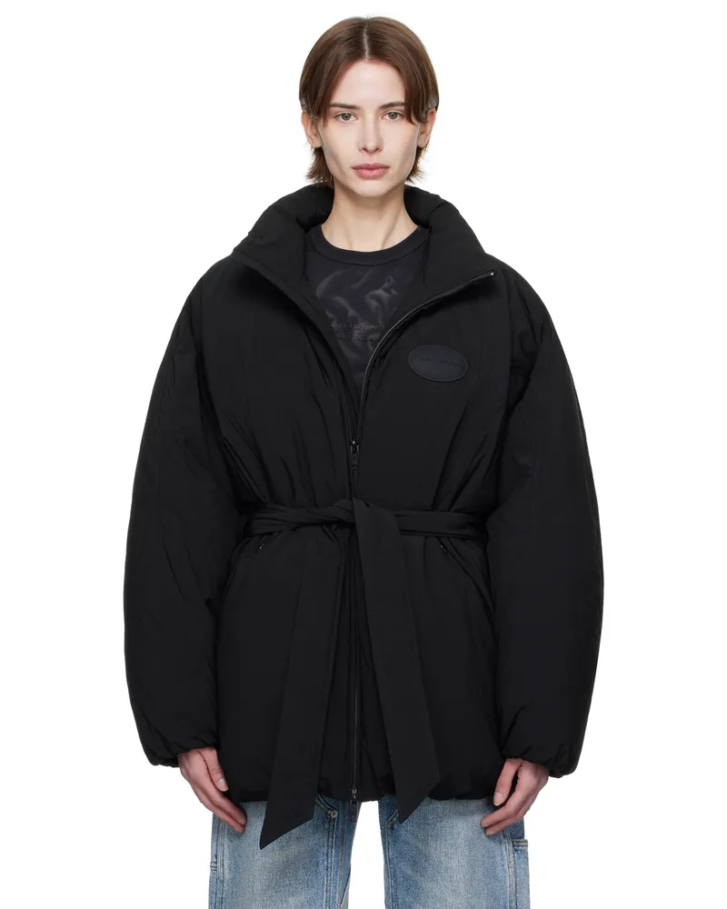 Alexander Wang Black Dome Logo Patch Down Jacket Black