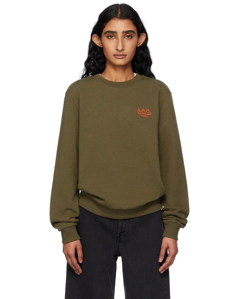 A.P.C. Khaki Standard 'Rue Madame' Sweatshirt Kaki