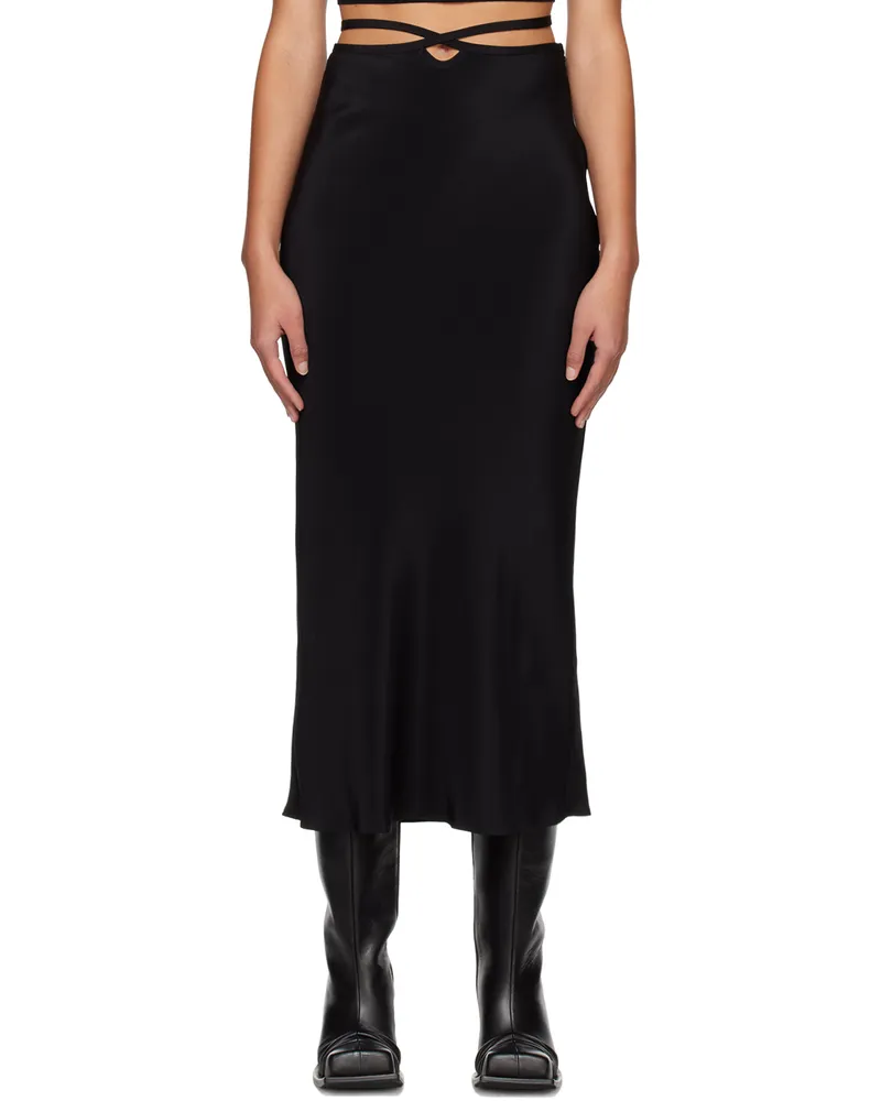 Christopher Esber Black Loophole Midi Skirt Black