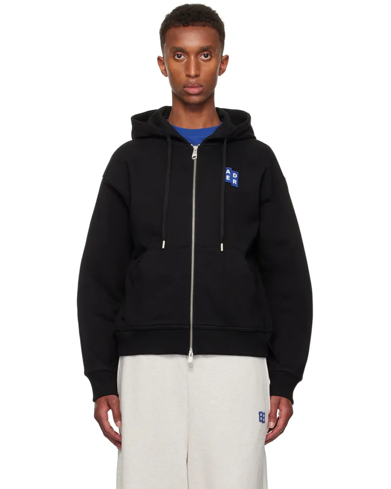 Adererror Black TRS Tag 02 Zip-Up Hoodie Noir