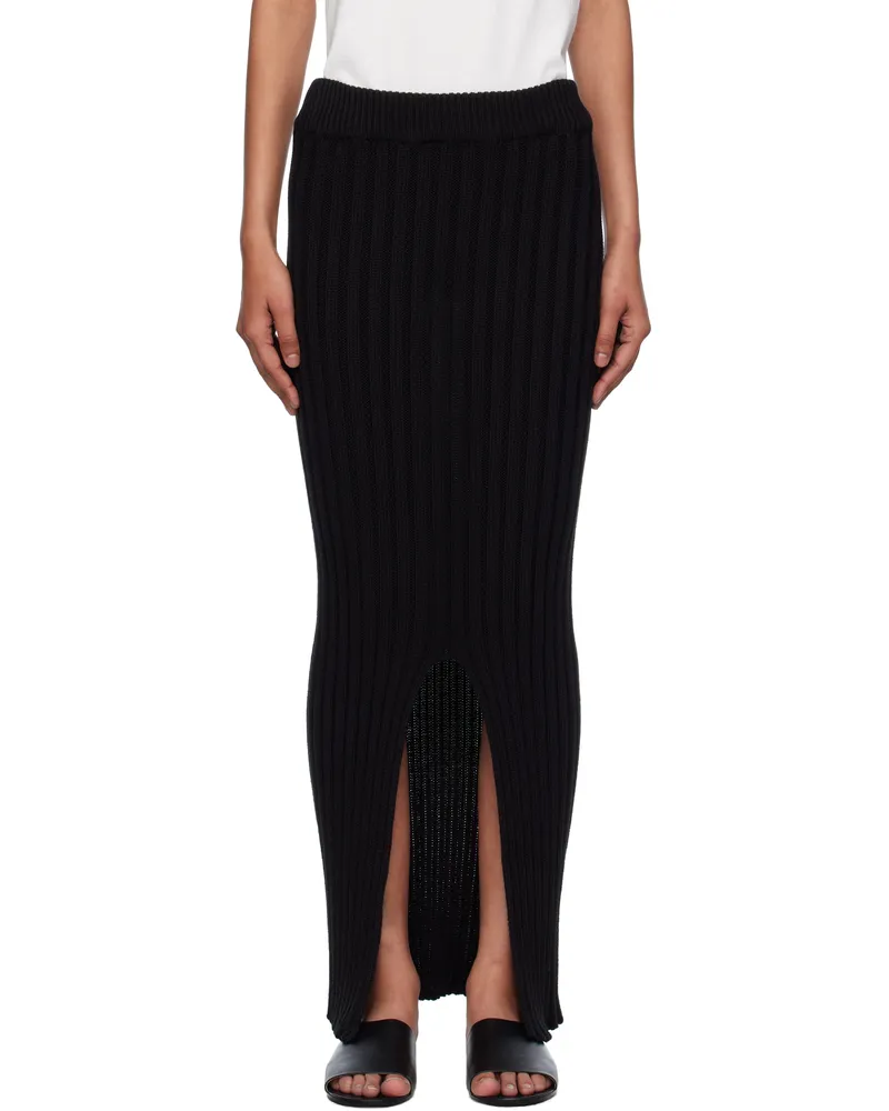 Baserange Black Macau Midi Skirt Black