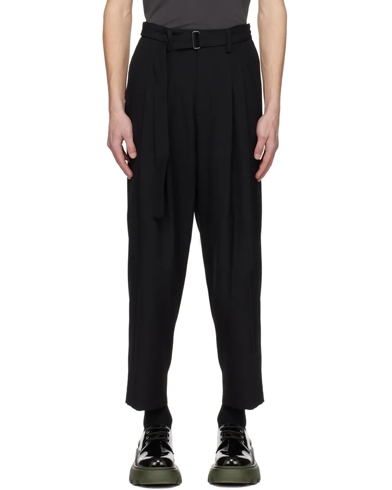 ATTACHMENT Black Tapered Trousers C