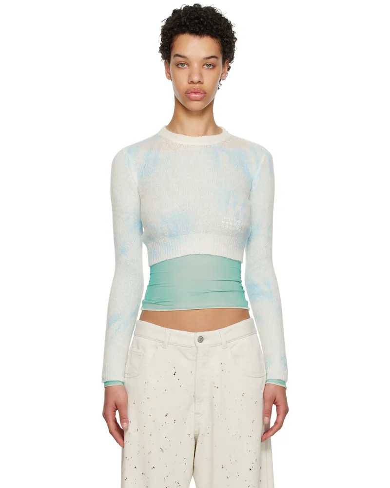 Maison Margiela White Tie-Dye Sweater 002f