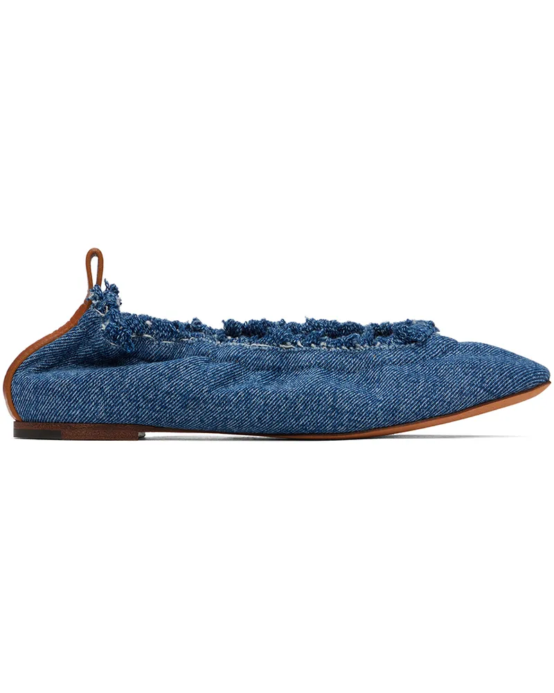 Lanvin Blue Denim Ballerina Flats Denim