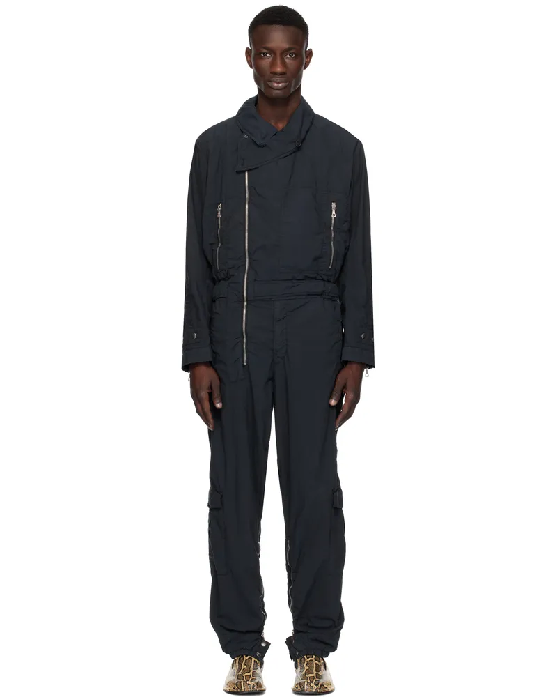 Dries van Noten Navy Overdyed Jumpsuit Navy