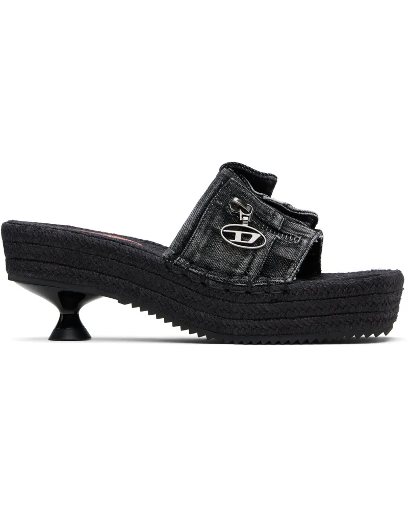 Diesel Black D-Ibiza 40 Pck Heeled Sandals T8013