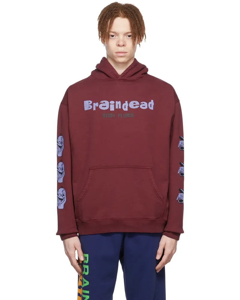 Brain Dead Burgundy Cotton Hoodie Burgundy
