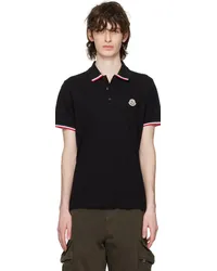 Moncler Black Three-Button Polo Black