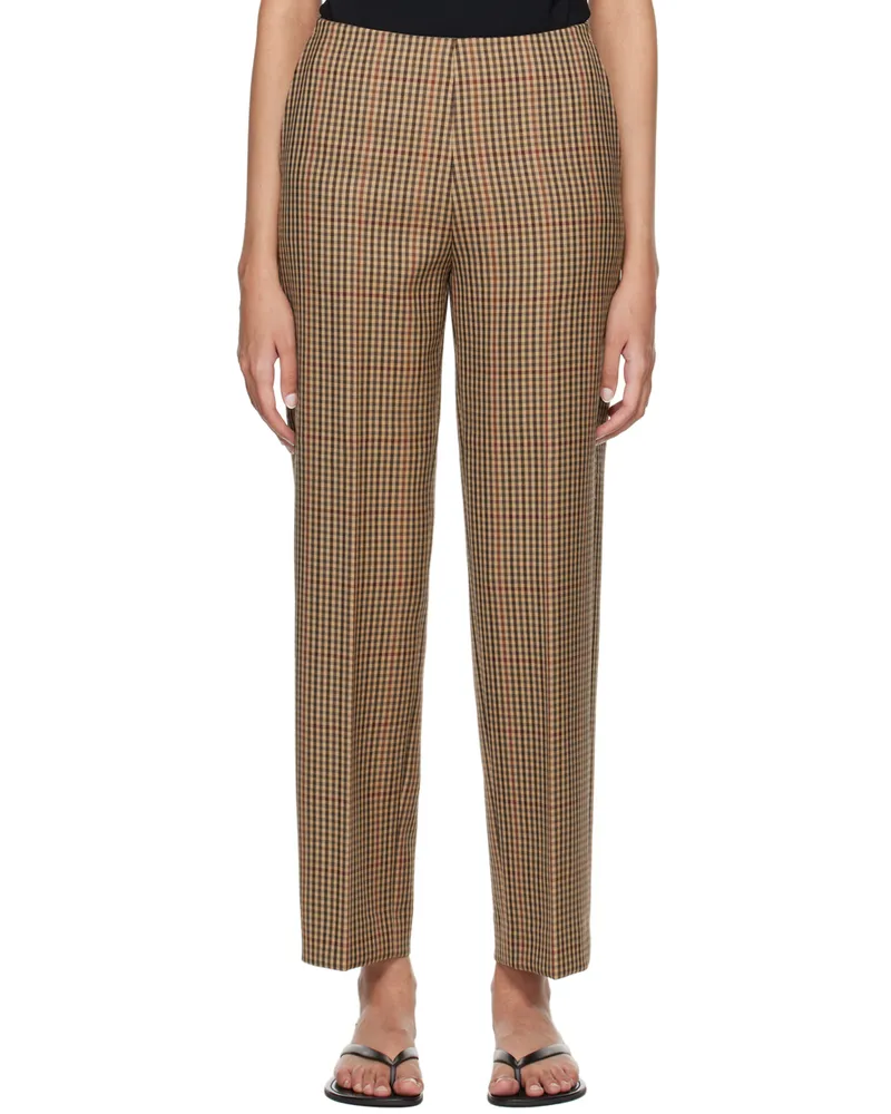 Dries van Noten Tan Check Trousers 701