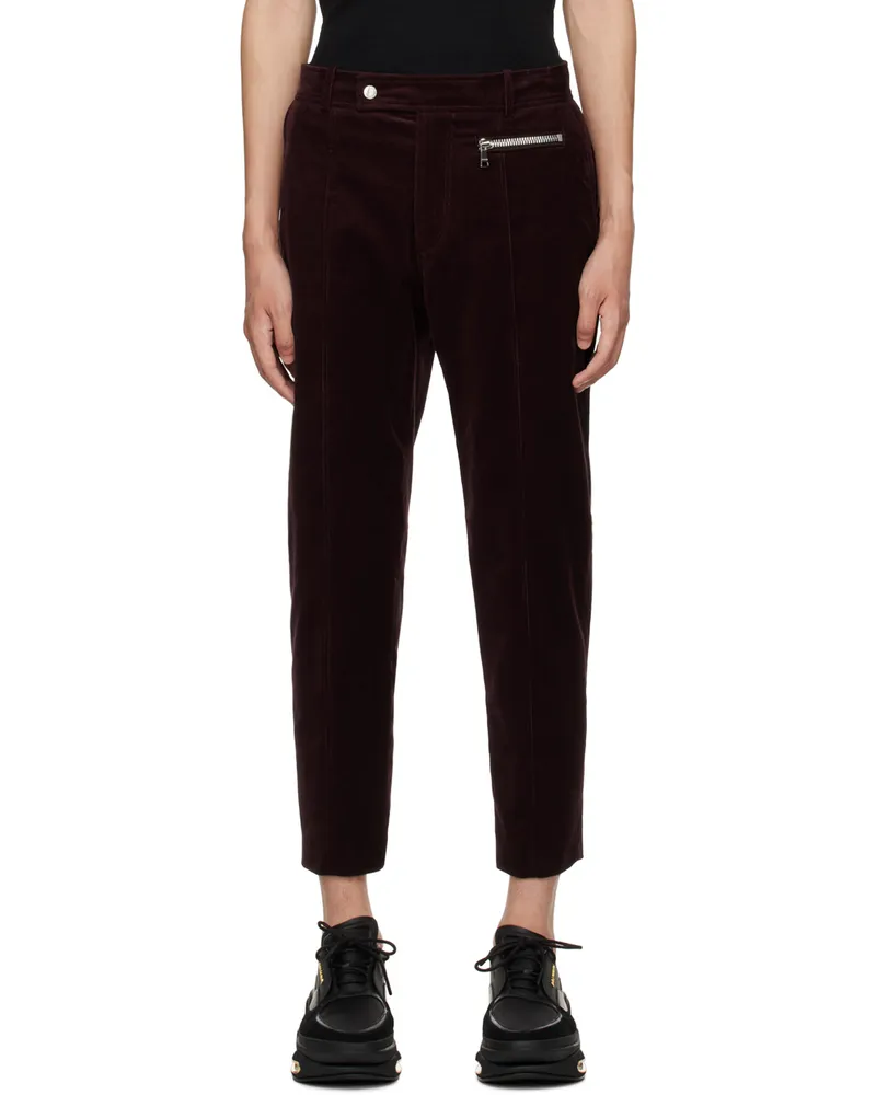 Balmain Burgundy Paneled Trousers 3ua