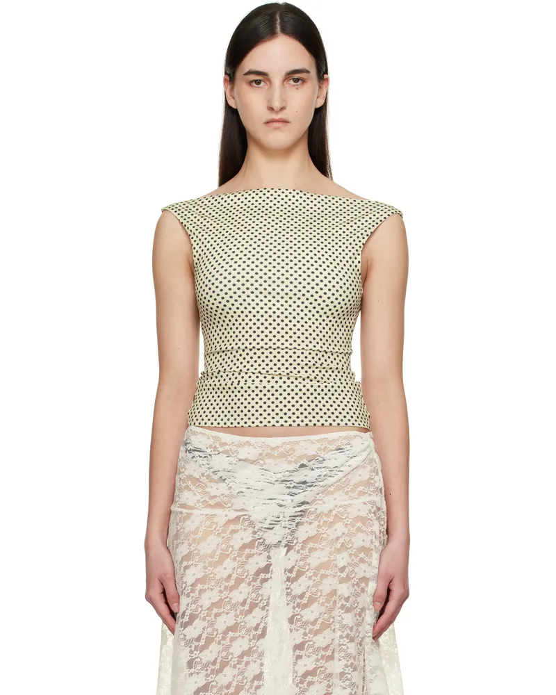 Miaou Off-White & Black Lani Top Butter