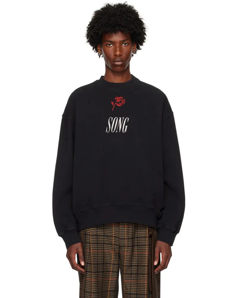 Song For The Mute Black 'Song' Gym Sweatshirt Black