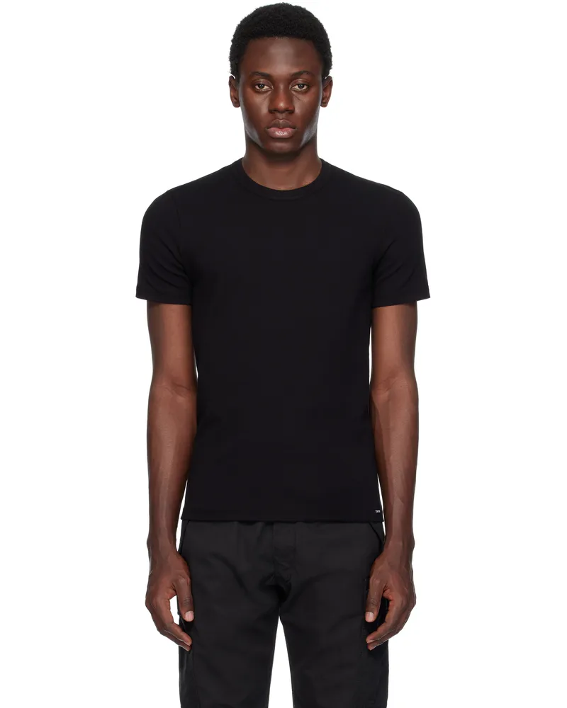 Tom Ford Black Cotton Stretch Jersey T-shirt Black