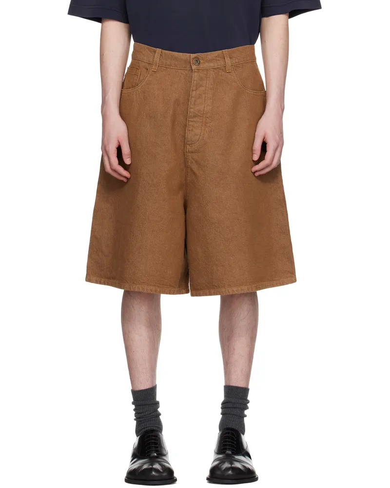 J.W.Anderson Brown Aged Denim Shorts 405