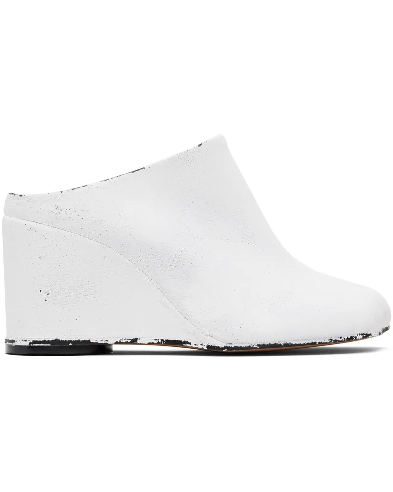 Maison Margiela White & Black Anatomic Slipper Mules H5515