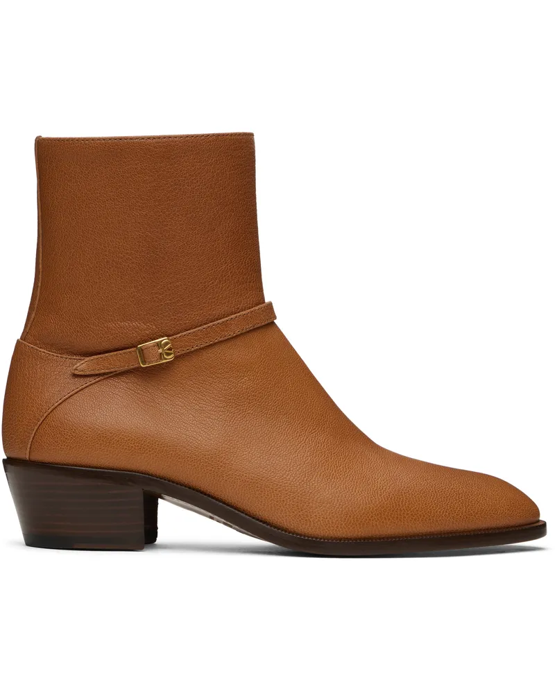 Valentino Garavani Tan Pat Boots Qsn