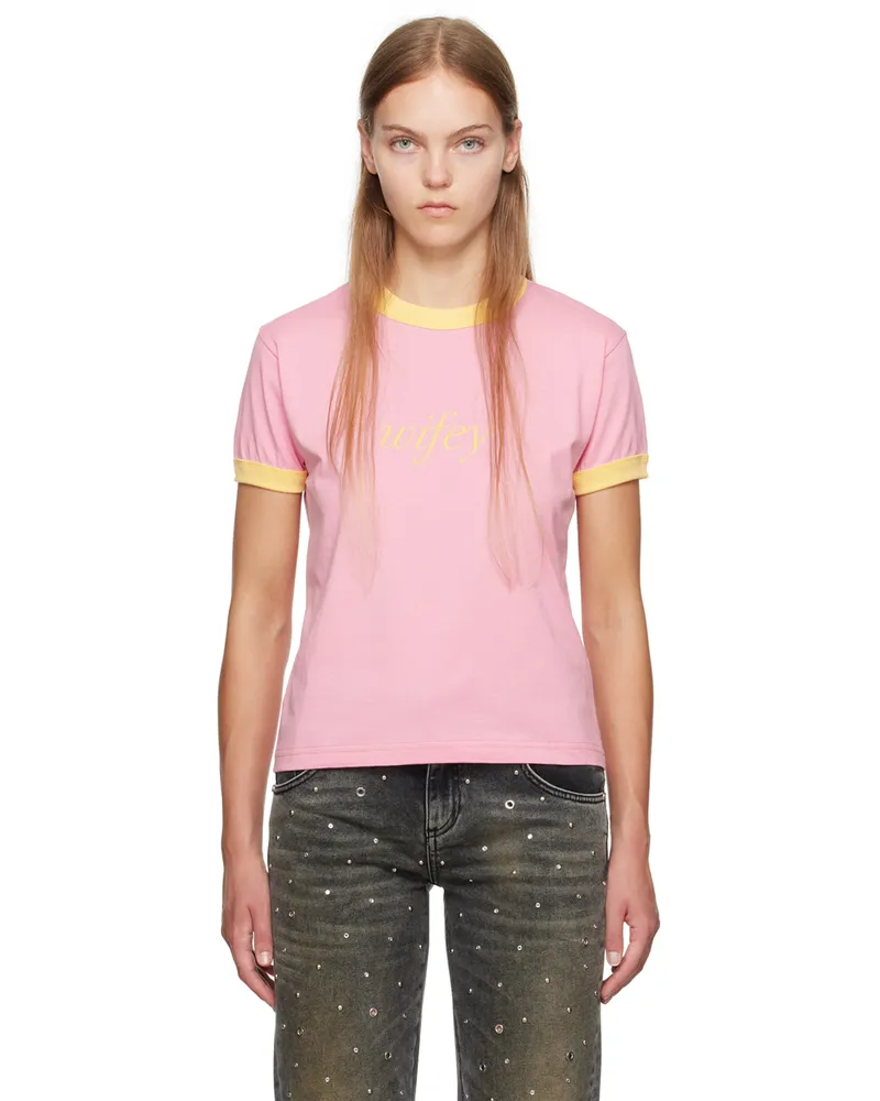 GCDS Pink 'Wifey' T-Shirt 06
