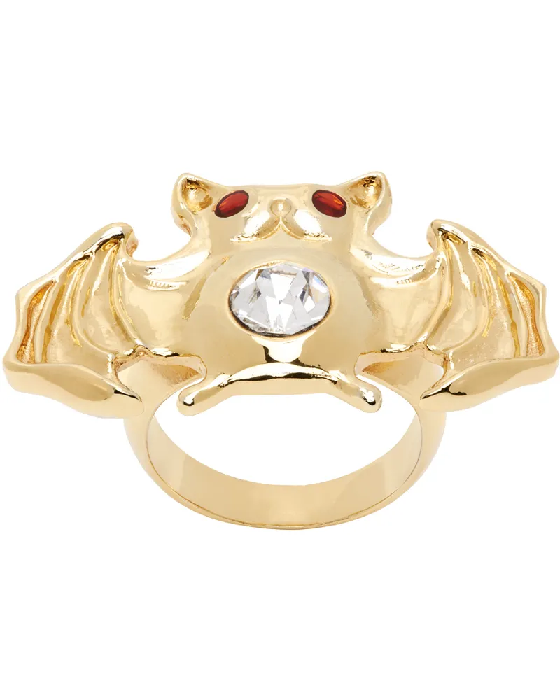CHOPOVA LOWENA Gold Bat Ring Multi