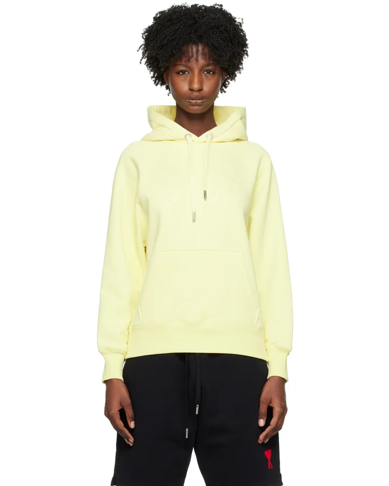 AMI Paris SSENSE Exclusive Yellow Ami de Cœur Hoodie 703