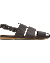 J.W.Anderson Brown Leather Fisherman Sandals 19531-201-dark