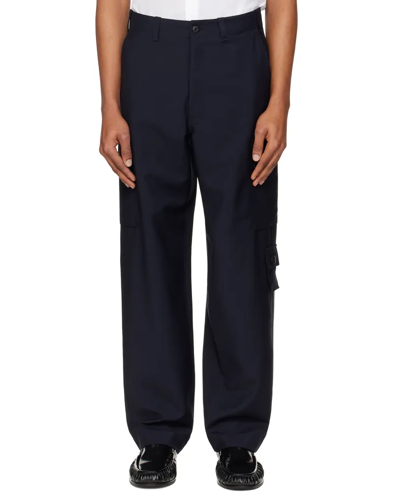 Givenchy Navy Wool & Mohair Cargo Pants 403-night