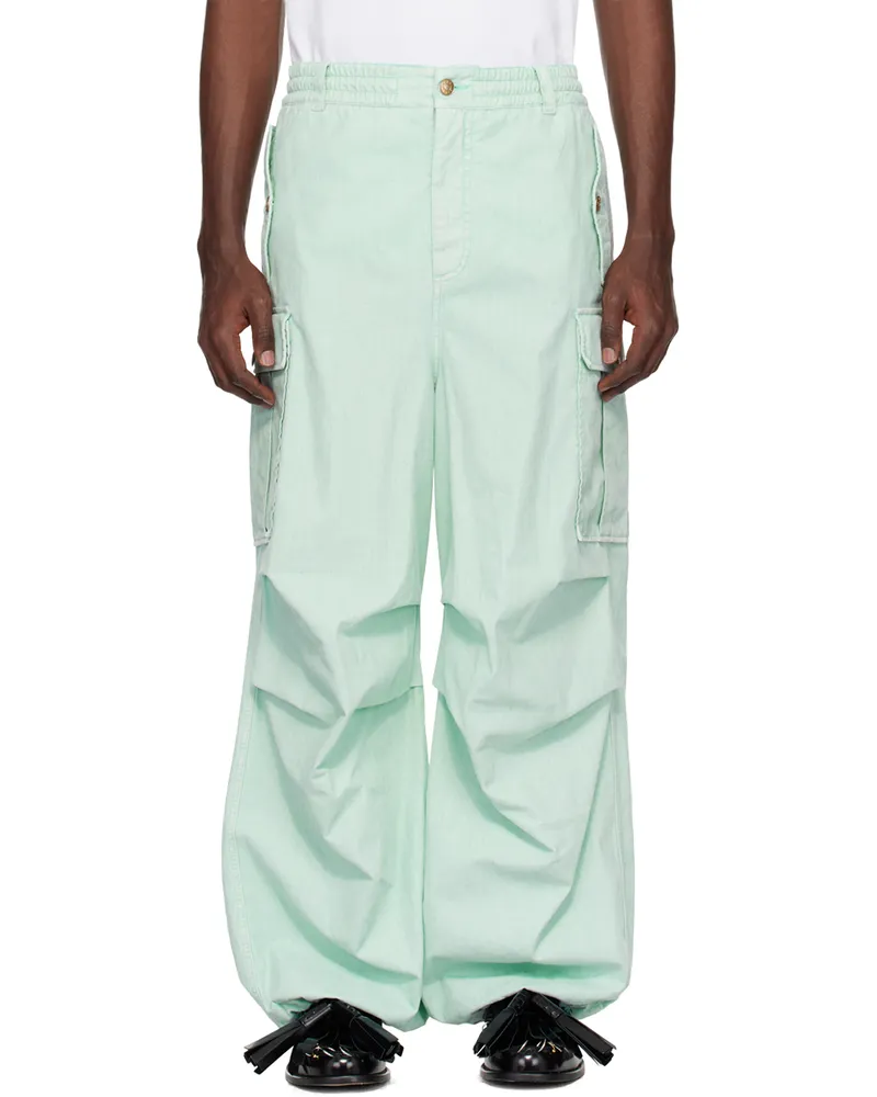 Marni Blue Garment-Dyed Denim Cargo Pants Fdb24