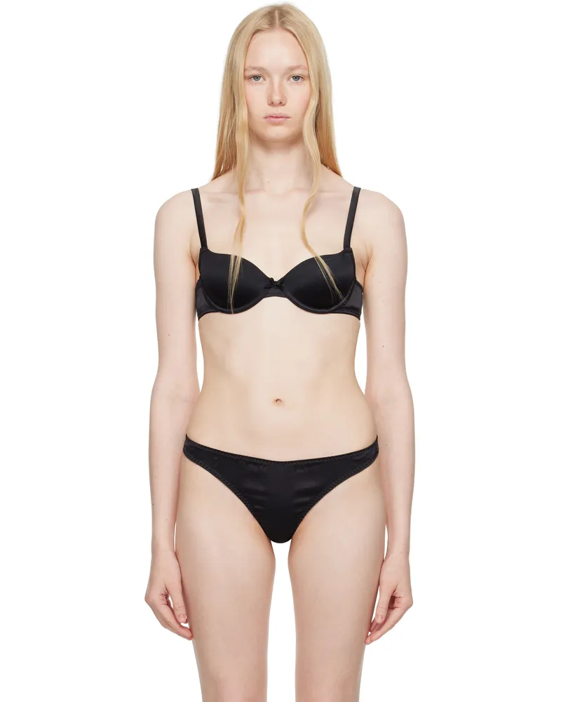 Fleur Du Mal Black Seamless Luxe Balconette Bra 0100