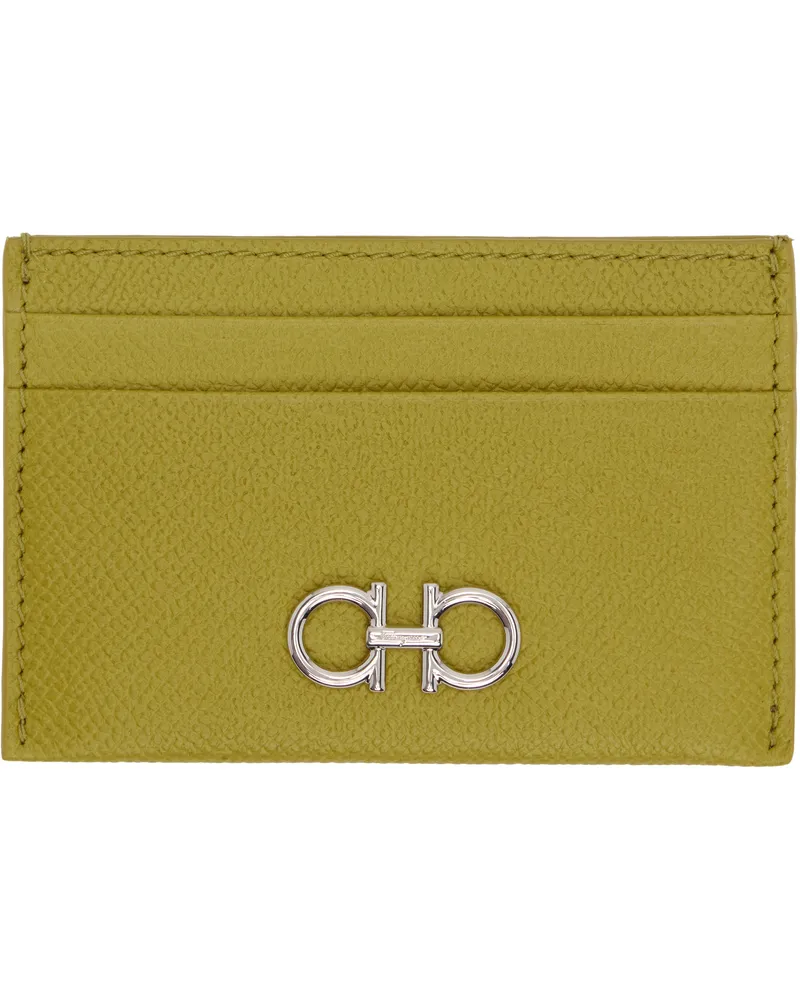 Ferragamo Green Gancini Card Holder 053