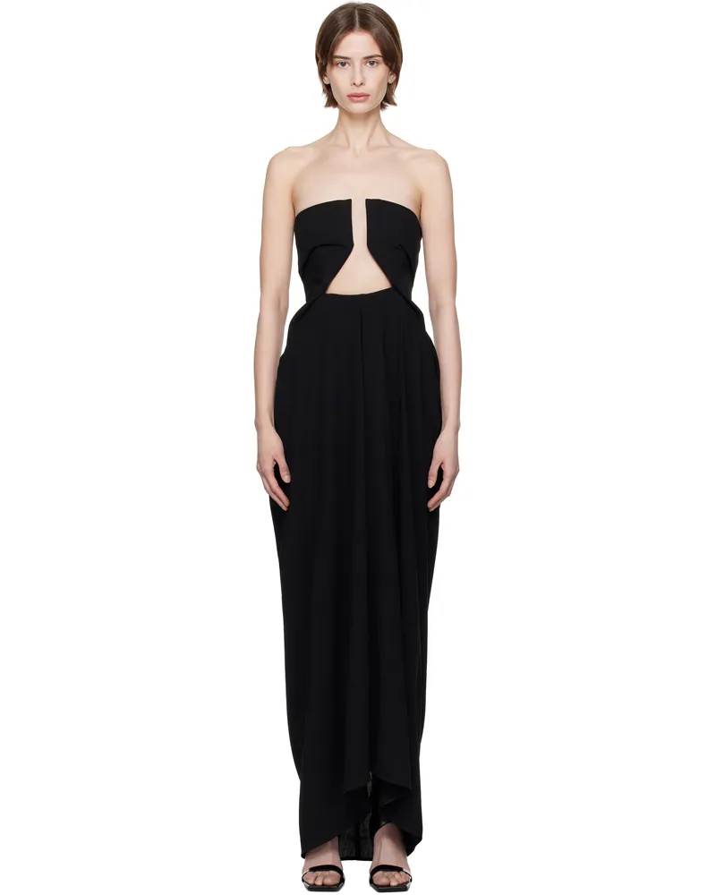 Rick Owens Black Hollywood Amphora Prong Maxi Dress 09