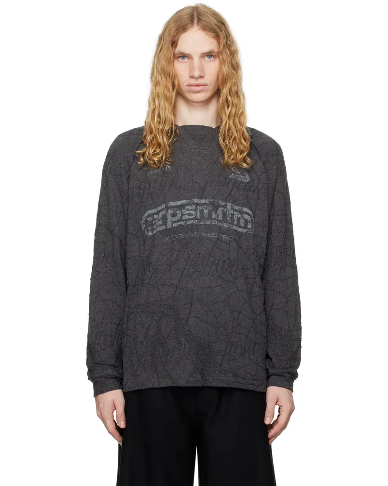SERAPIS Gray Knit Football Polo Grey